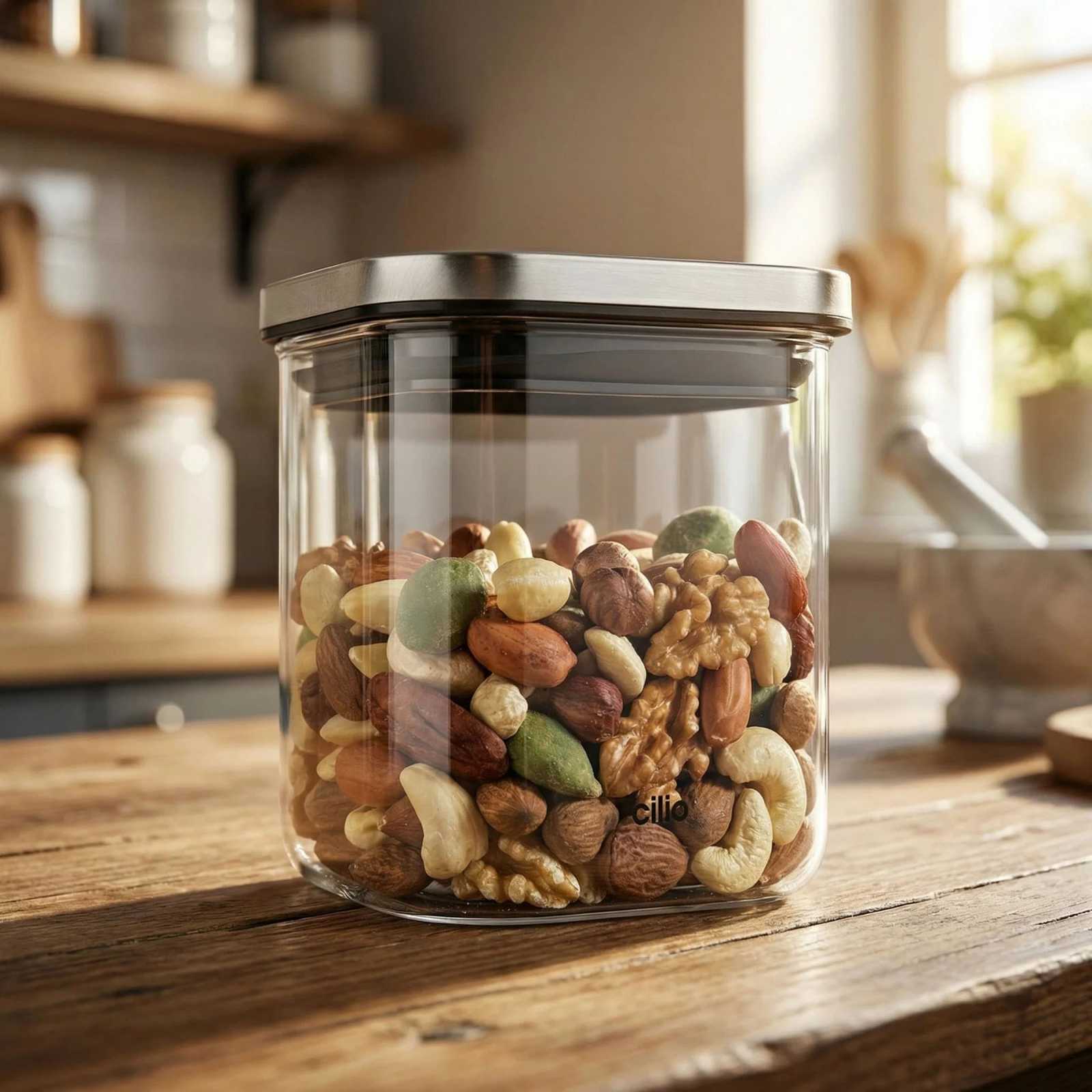 Емкость для хранения сыпучих продуктов Cilio Cubo, объем 0,65 л, прозрачный