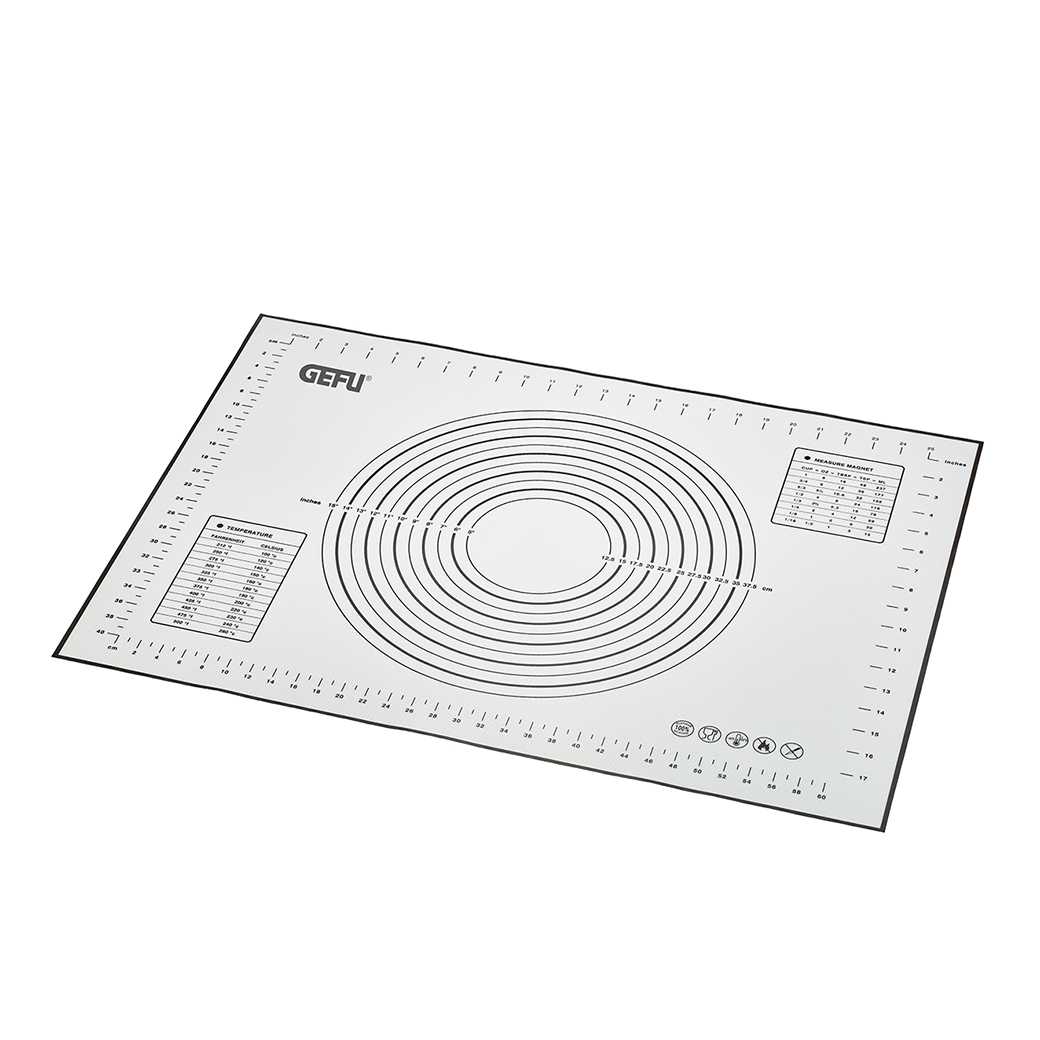 product image - Килимок для випічки та роботи з тестом GEFU PAD, 70х50 см, сірий