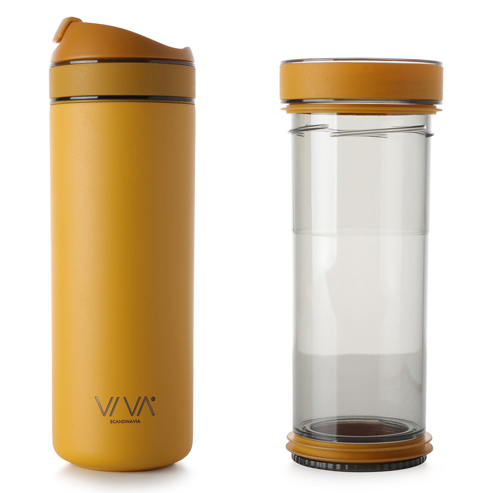 product image - Термос-инфузор для чая Viva Scandinavia RECHARGE, объем 460 мл, желтый