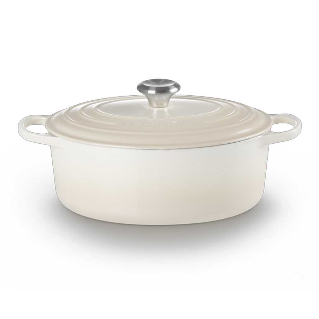 product image - Кастрюля овальная Le Creuset CAST IRON, объем 4,7 л, диаметр 29 см, меренга