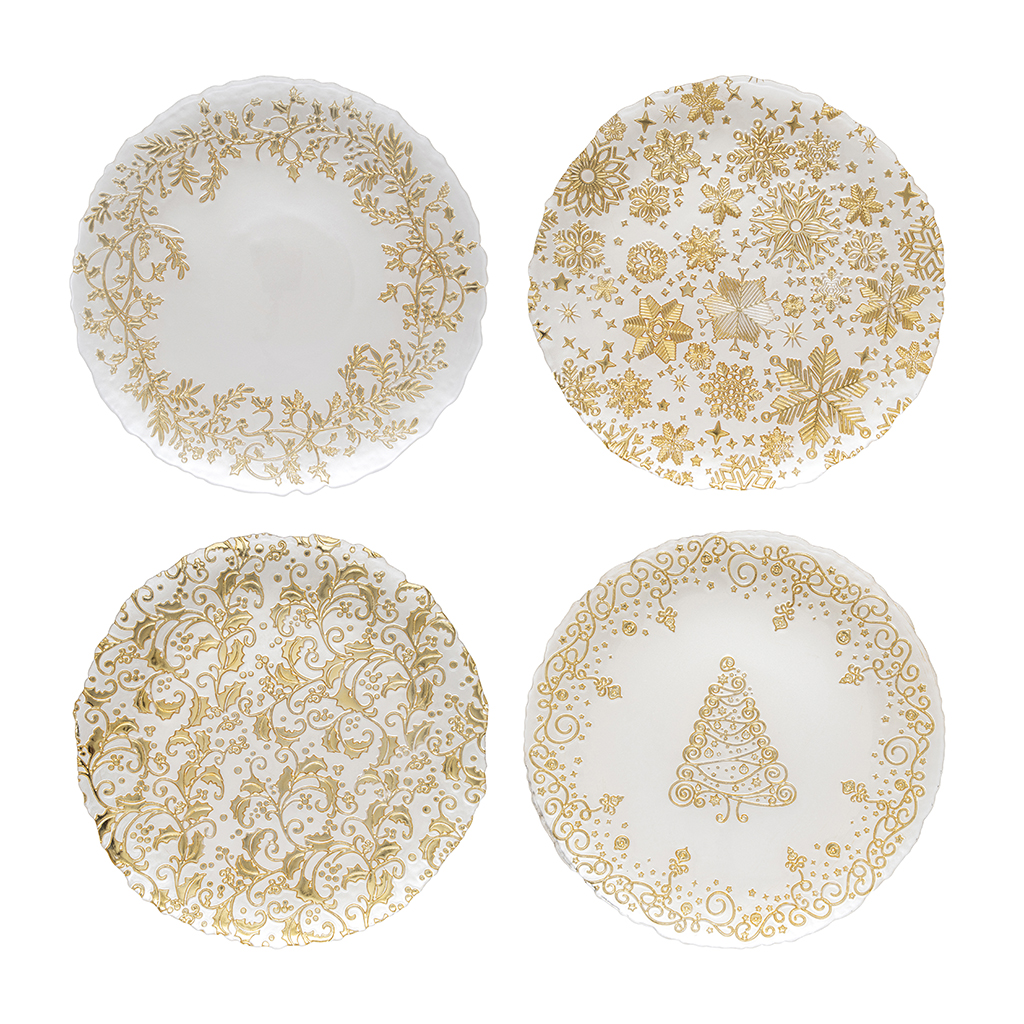 product image - Блюдо скляне Easy Life GLASS PLATE Gold, діаметр 32 см, в асортименті