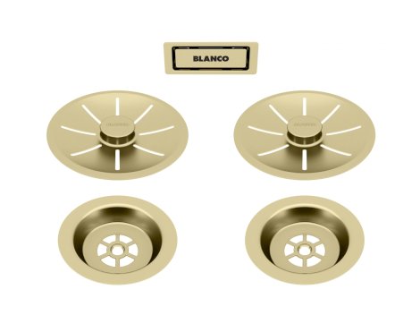 product image - Набір декоративних елементів BLANCO C-overflow та InFinо® (2 чаші) золотий матовий