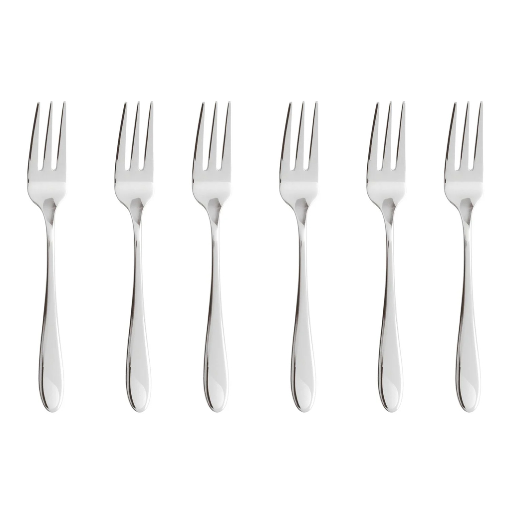 product image - Набір виделок для торта Sambonet Retail VELVET, 6 предметів, сріблястий