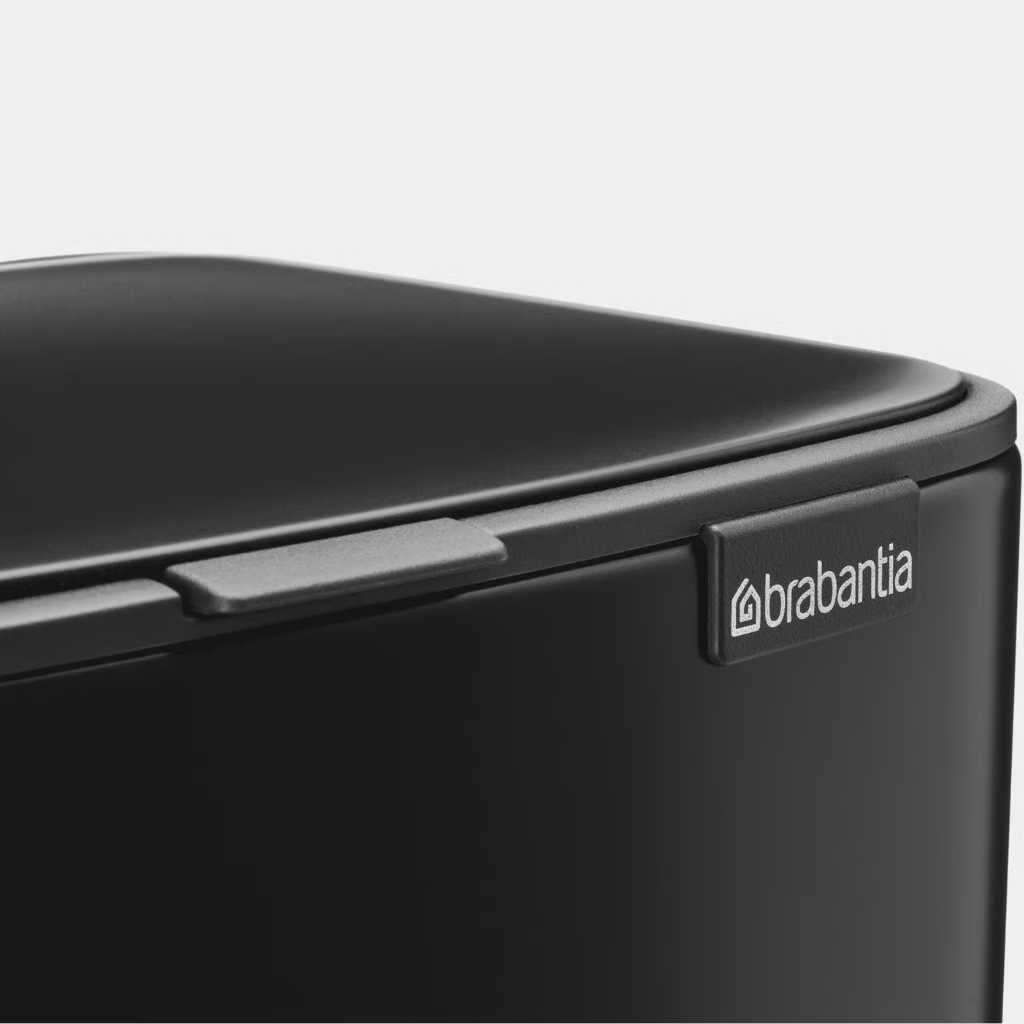 Бак для мусора Brabantia Bo Pedal Bin, объем 12 л, черный матовый