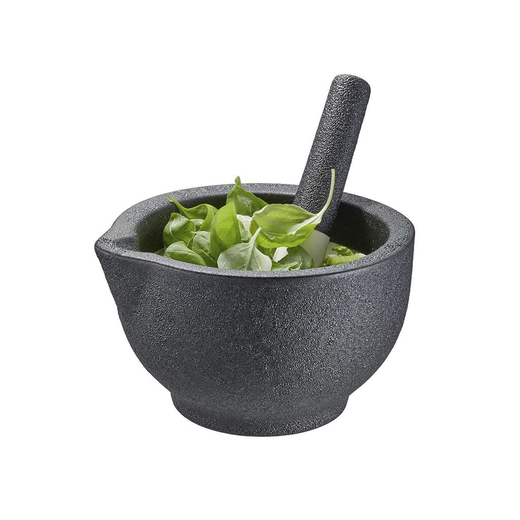 product image - Ступка с пестиком GEFU GRINO, диаметр 13,5 см, серый