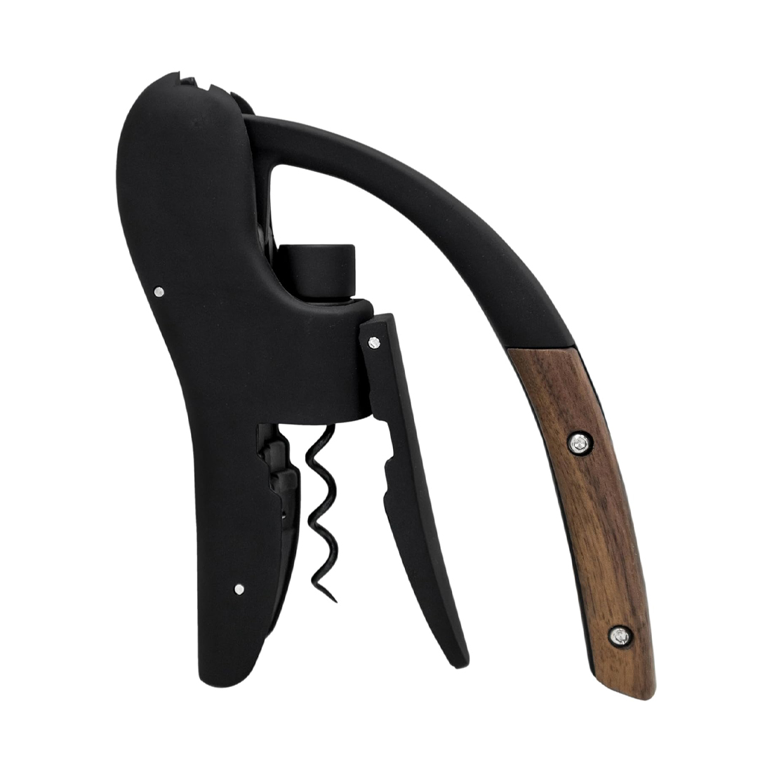 product image - Штопор рычажный VinBouquet Black & Walnut, 17,5x13x4,5 см, черный