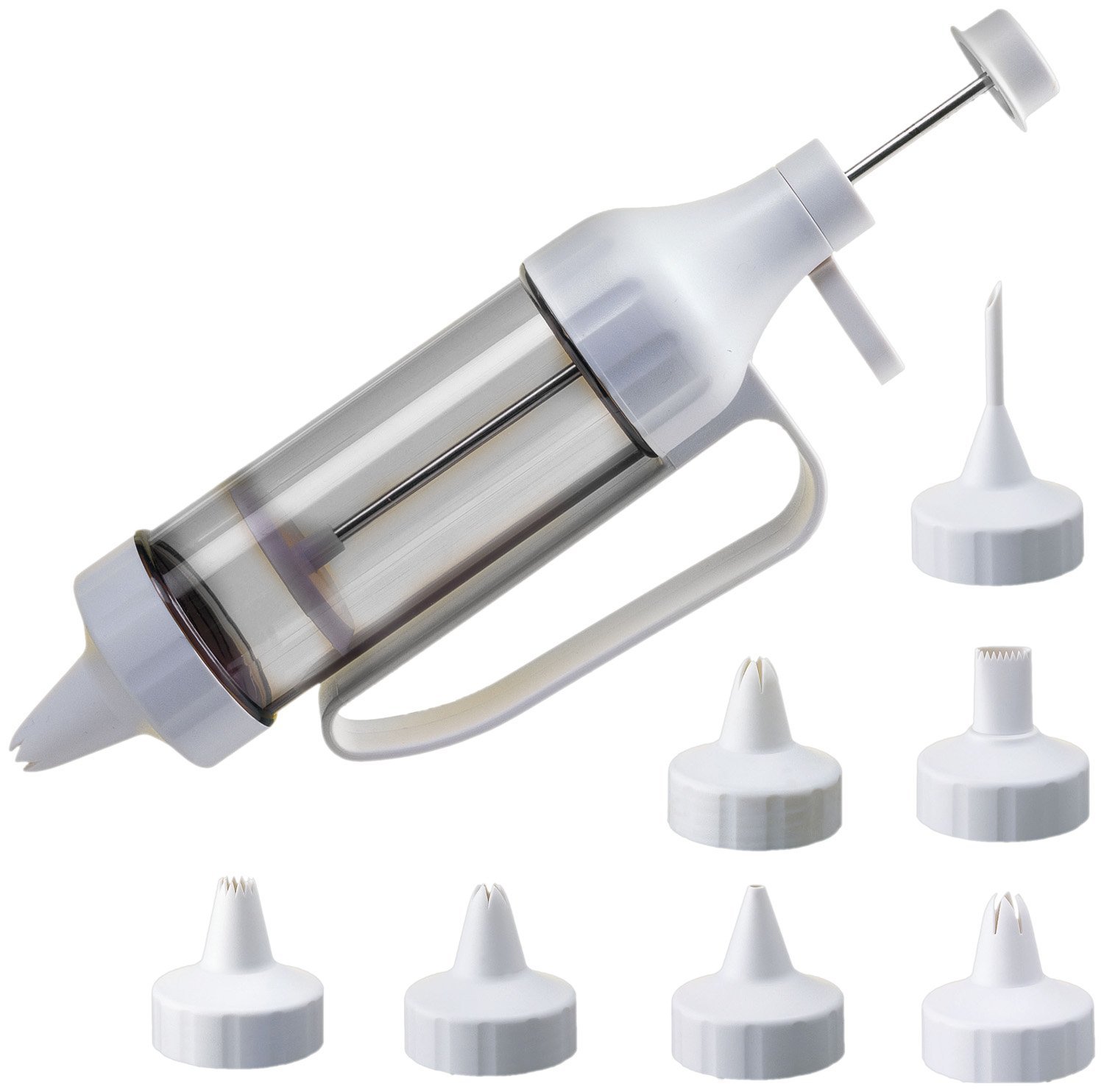 product image - Шприц кондитерский с 7 насадками Kaiser Backform Patisserie, белый, 8 предметов