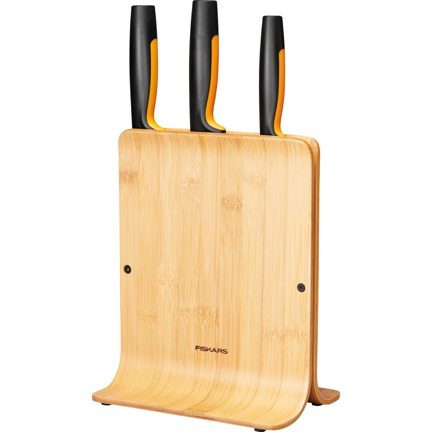 Набір ножів з блоком Fiskars Functional Form, чорно-коричневий, 4 предм