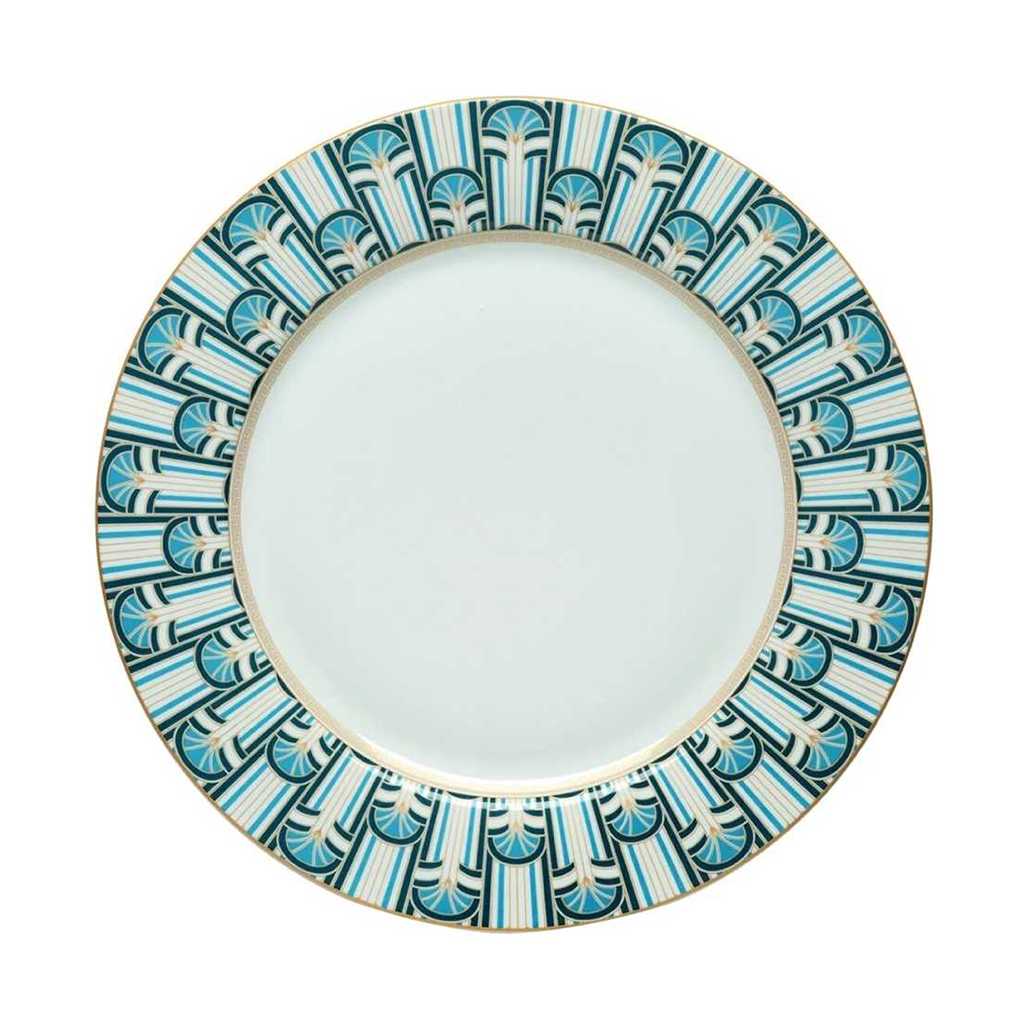 product image - Тарелка фарфоровая Pozzi Milano LIBERTY, диаметр 19,5 см, белый с узором