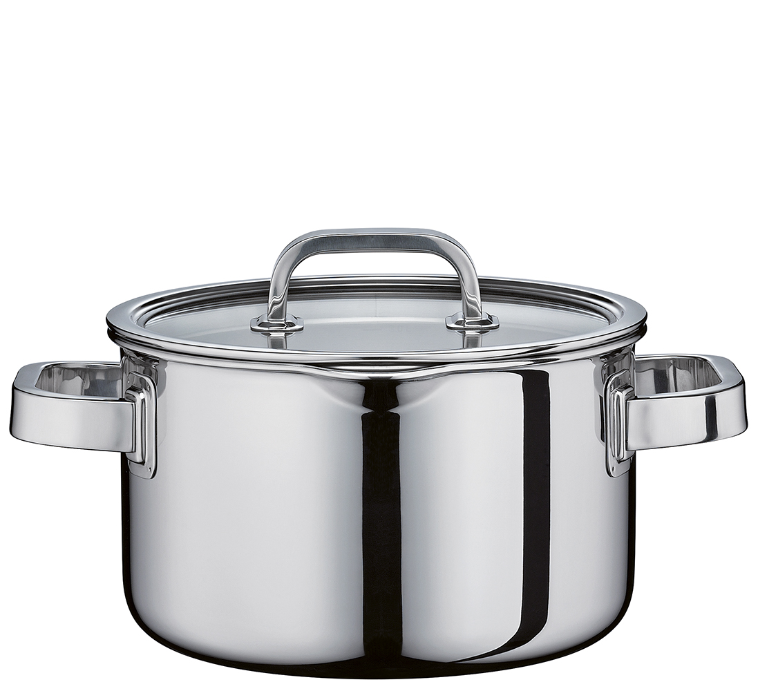 product image - Кастрюля с крышкой Spring FINESSE2+, диаметр 20 см, объем 3,7 л, серебристый