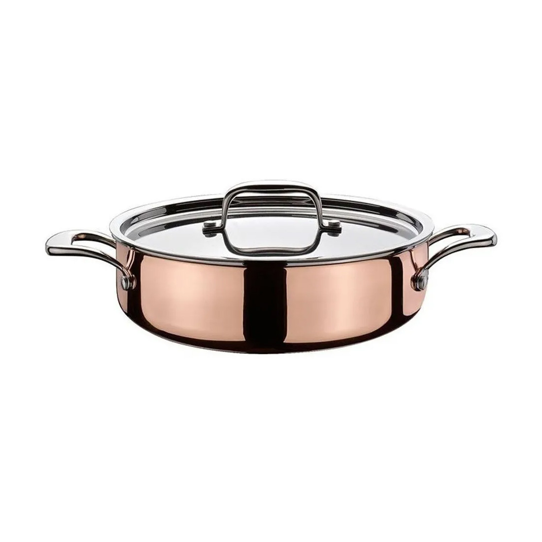 product image - Каструля з кришкою низька Spring Culinox, об'єм 4 л, діаметр 28 см, мідний