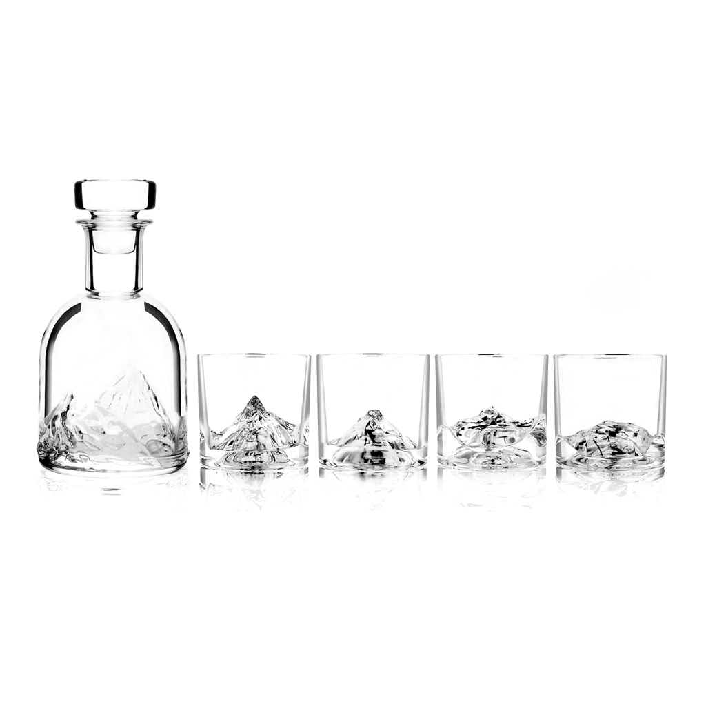 product image - Набор для виски: графин и стаканы Liiton PEAKS, прозрачный, 5 предметов