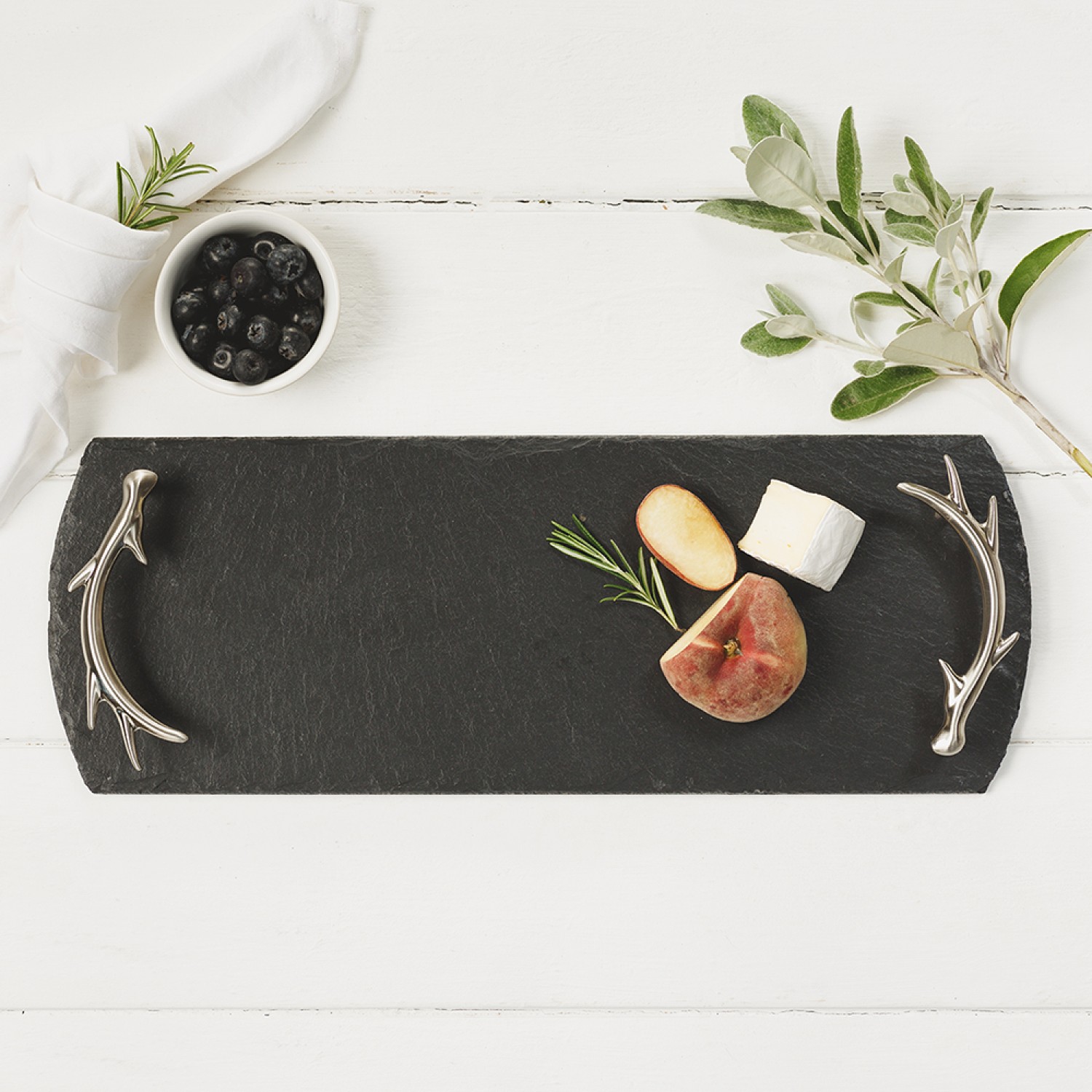 product image - Таця з ручками Just Slate CHEESE BOARDS & SERVING TRAYS 42x15 см, чорний (JS/ST/AS/B)