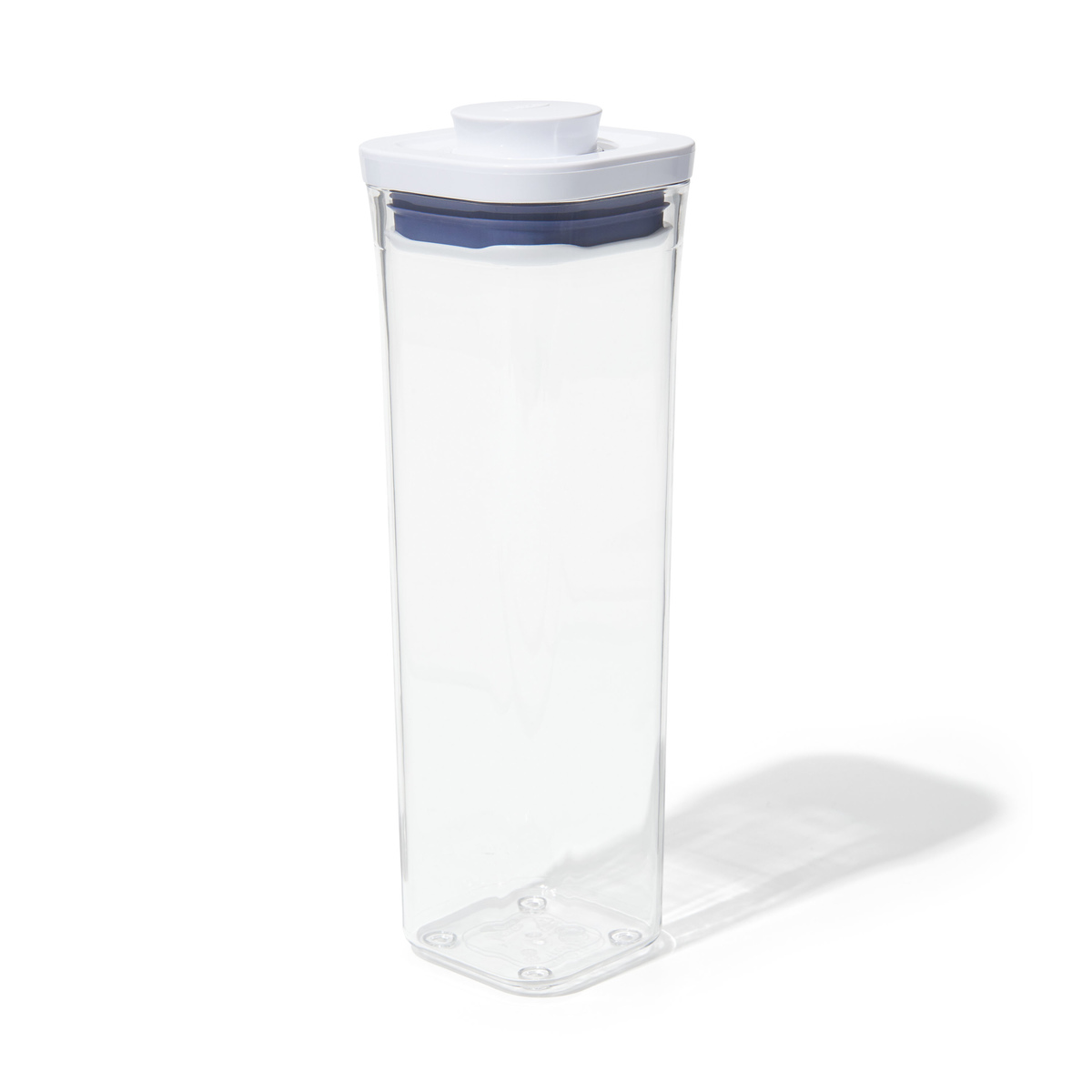 product image - Ємність для зберігання зі спливаючою кнопкою OXO FOOD STORAGE, 8х8х24 см, об'єм 0,8 л, прозорий з білим