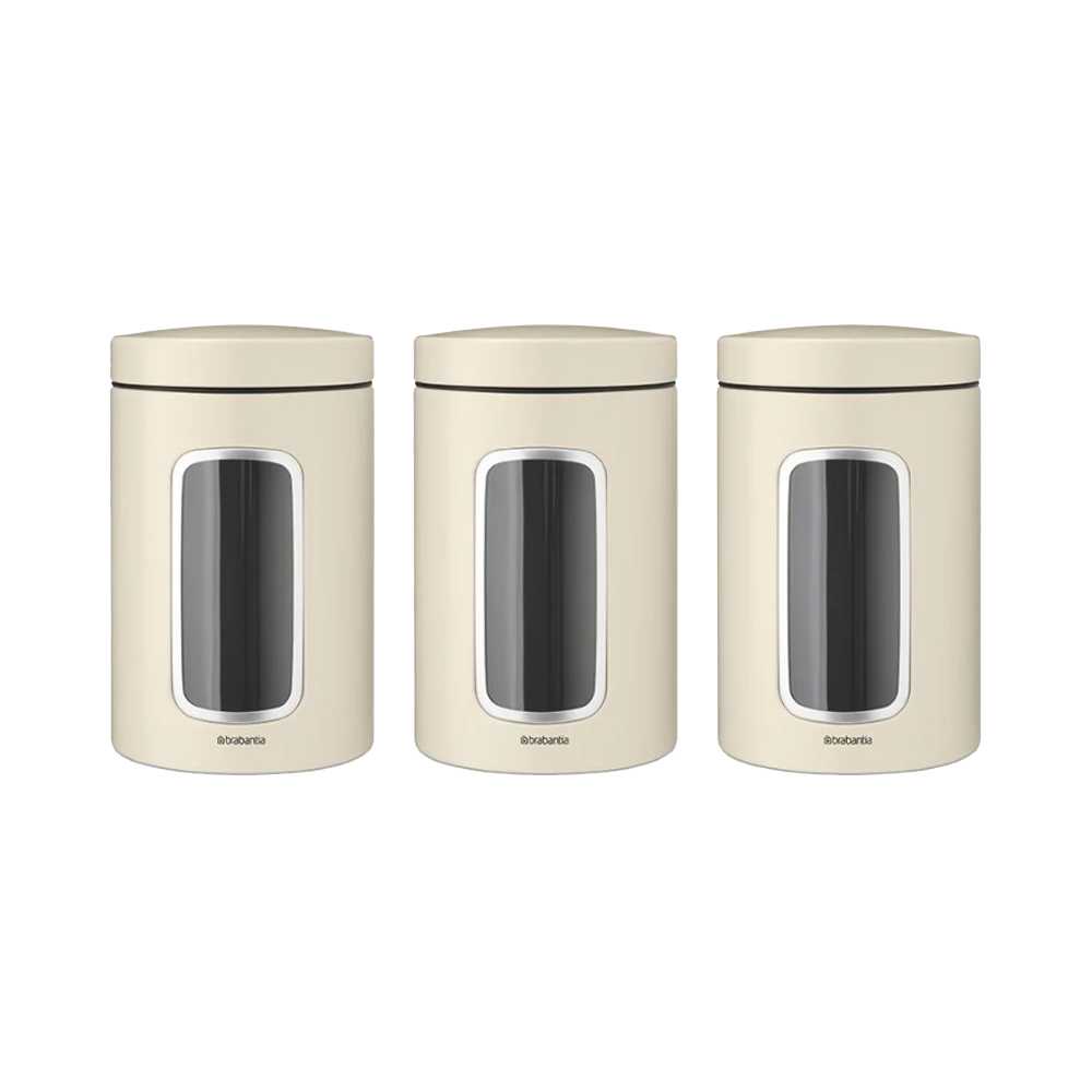 product image - Набор емкостей для хранения сыпучих продуктов Brabantia, объем 1.4 л, 3 шт, светло-бежевый