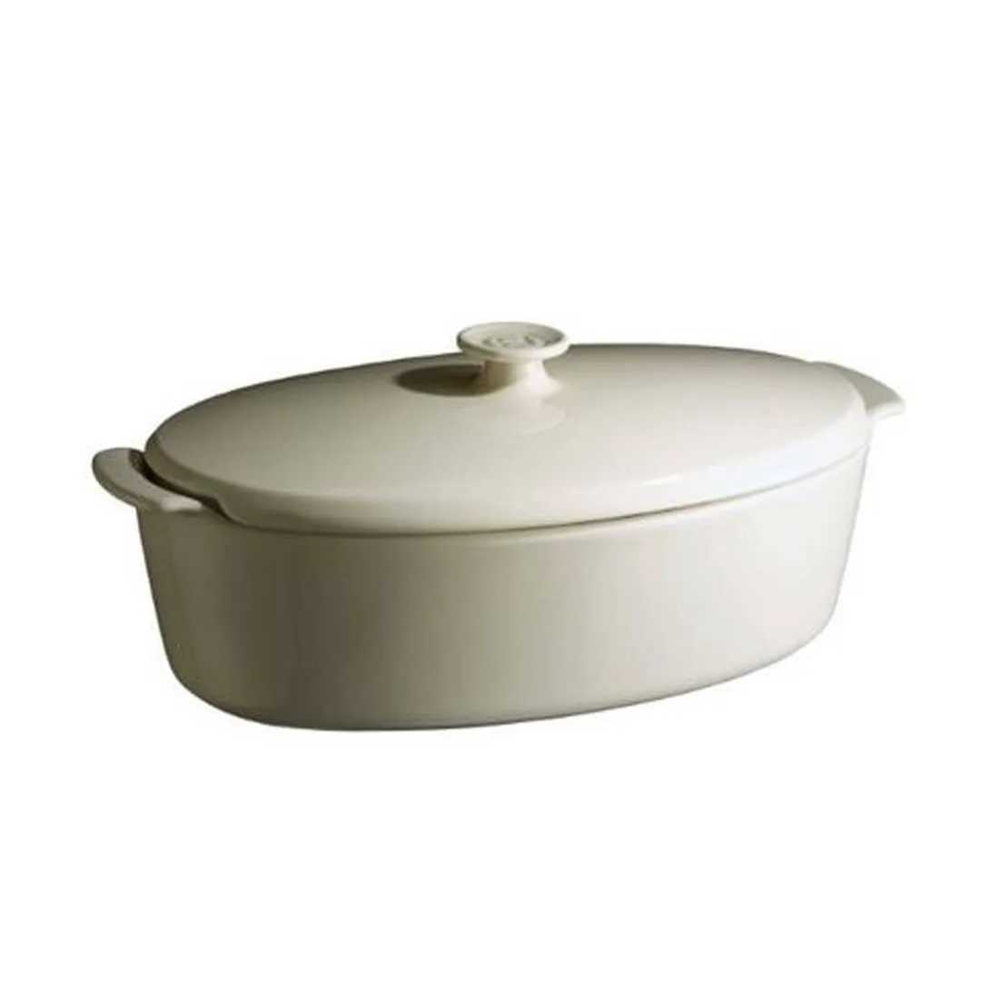 product image - Гусятница керамическая с крышкой Emile Henry Ovenware, объем 5,8 л, кремовый