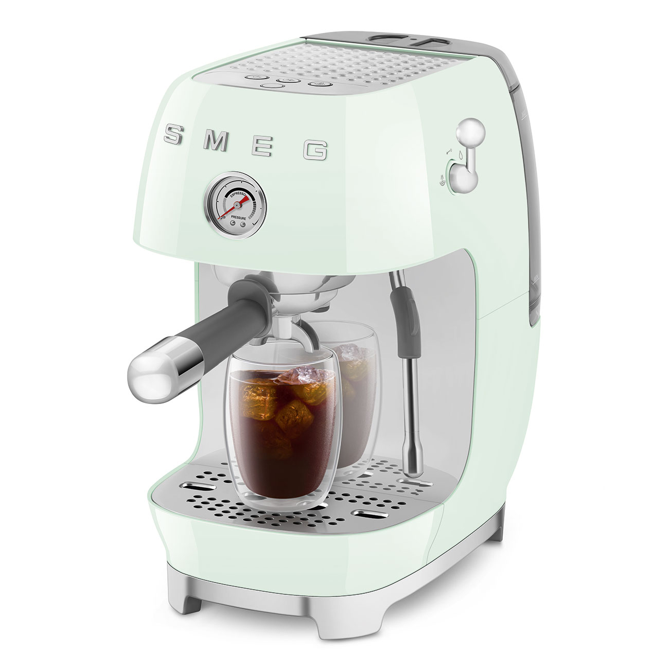 Кавоварка еспресо Smeg 50 Style, 36,4x20,5x29,5 см, пастельно-зелений