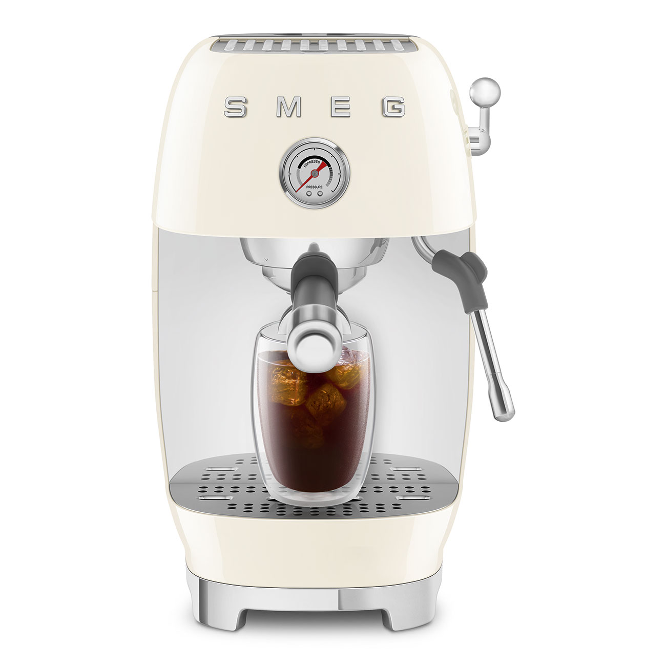 Кавоварка еспресо Smeg 50 Style, 36,4x20,5x29,5 см, кремовий