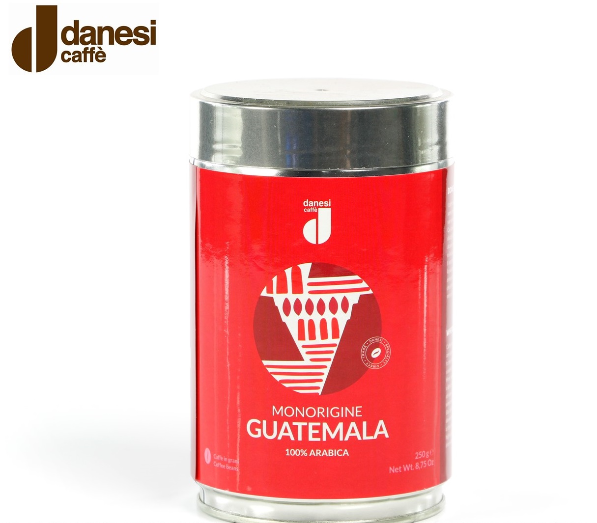 product image - Кава Danesi Monorigine Guatemala в зернах, 0,25 кг, жерстяна банка, червоний