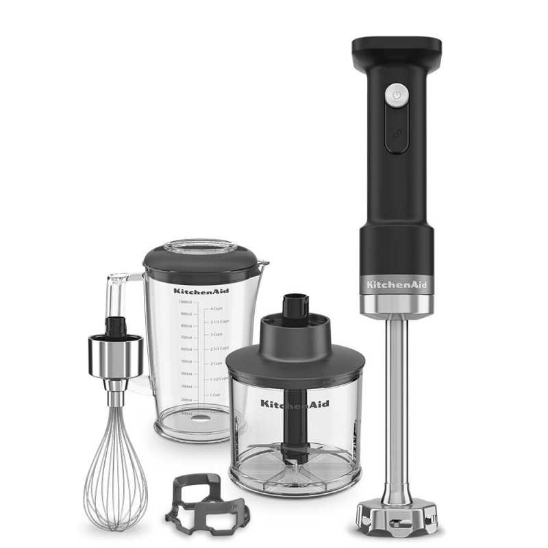 product image - Блендер занурювальний бездротовий без акумулятора з аксесуарами KitchenAid GO, 41х7х7,9 см, чорний матовий