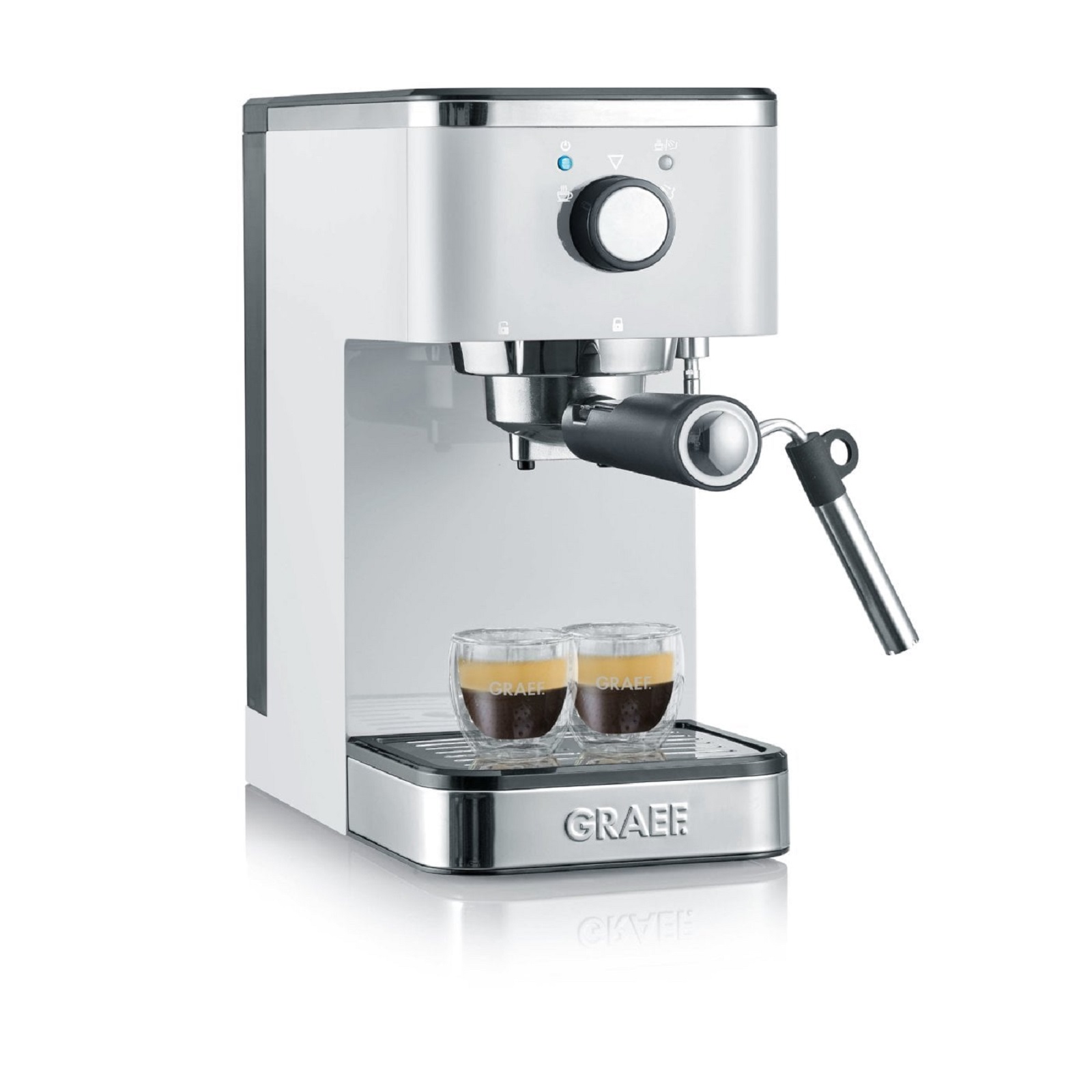 product image - Кавомашина GRAEF ESPRESSO MACHINE, 28,5х14х28,5 см, білий