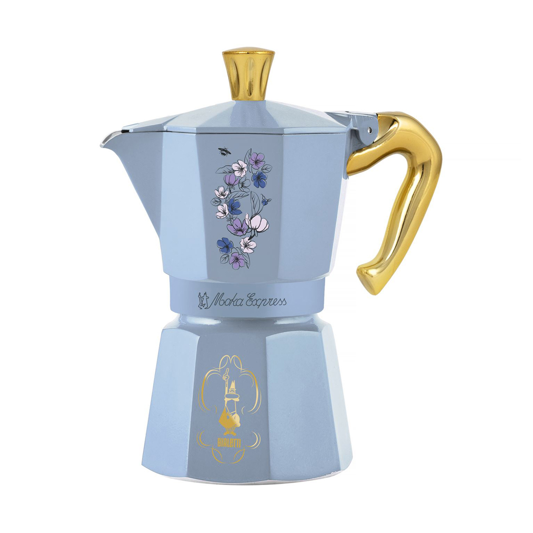 product image - Кофеварка гейзерная Bialetti Moka Express Bridgerton, объем 0,27 л, на 6 чашек, синий с рисунком