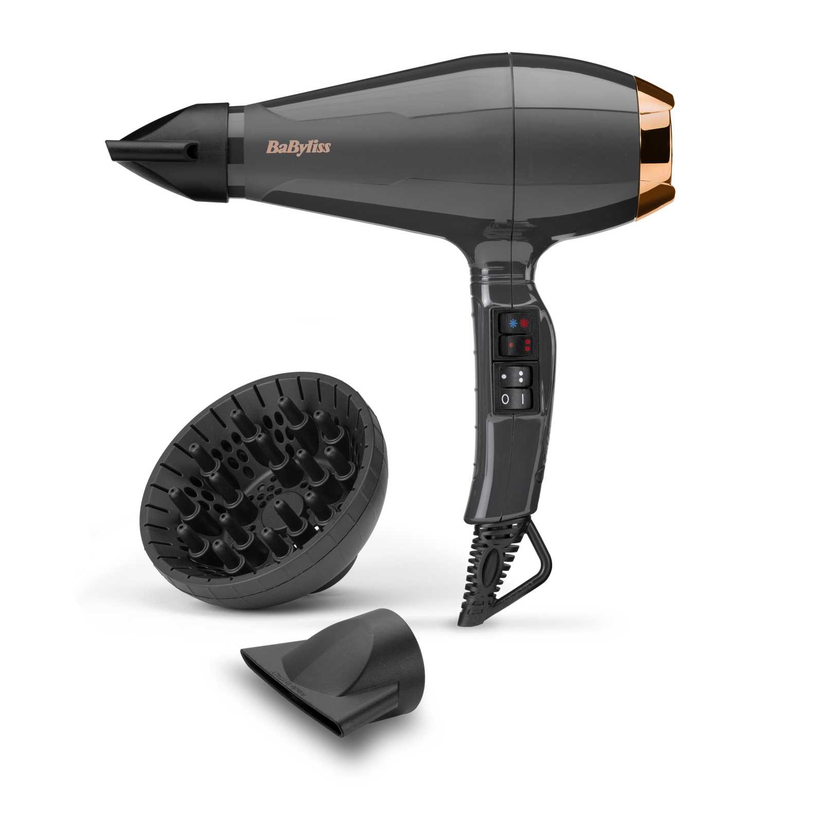 product image - Фен BaByliss Air Pro 2200, потужність 2200 Вт, чорний з рожевим