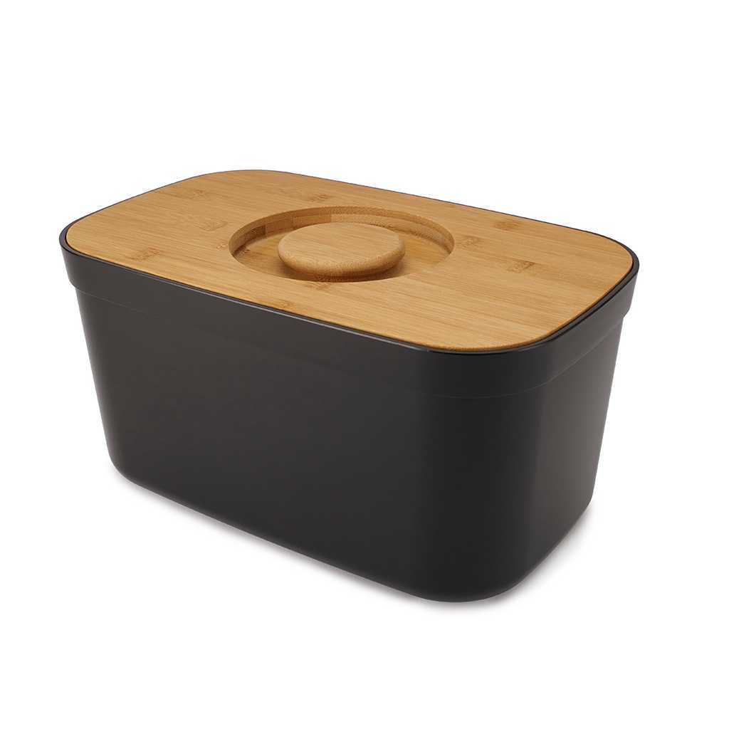 product image - Хлебница с крышкой Joseph Joseph BREAD BIN, 18x37x22 см, черный