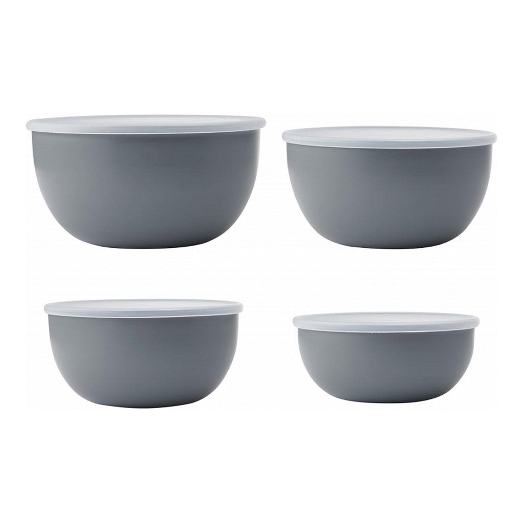 product image - Набір мисок із кришками KitchenAid CORELINE, 4 штуки, сірий