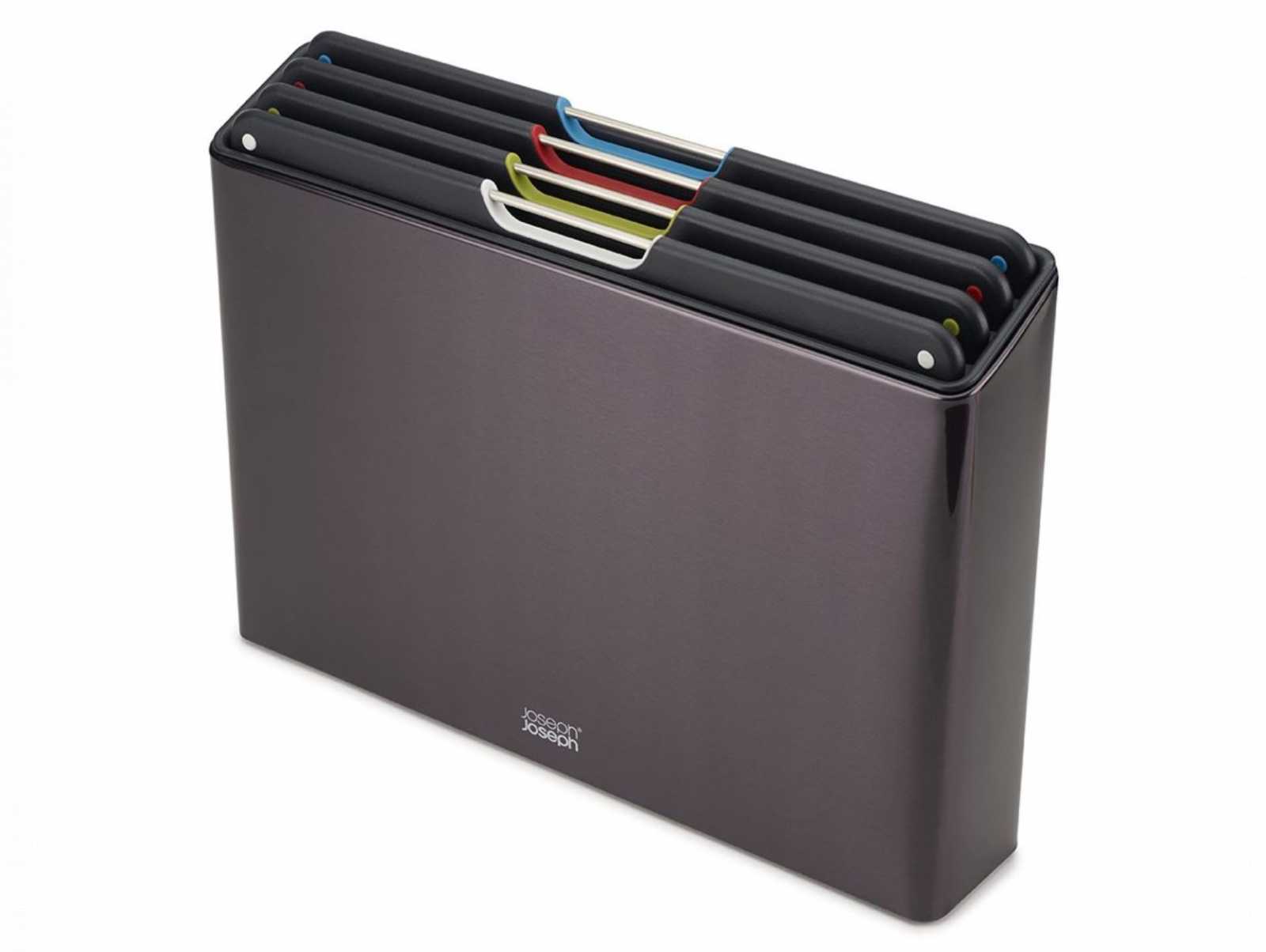product image - Набір дощок розділювальних в кейсі Joseph Joseph FOLIO, чорний, 5 предметів