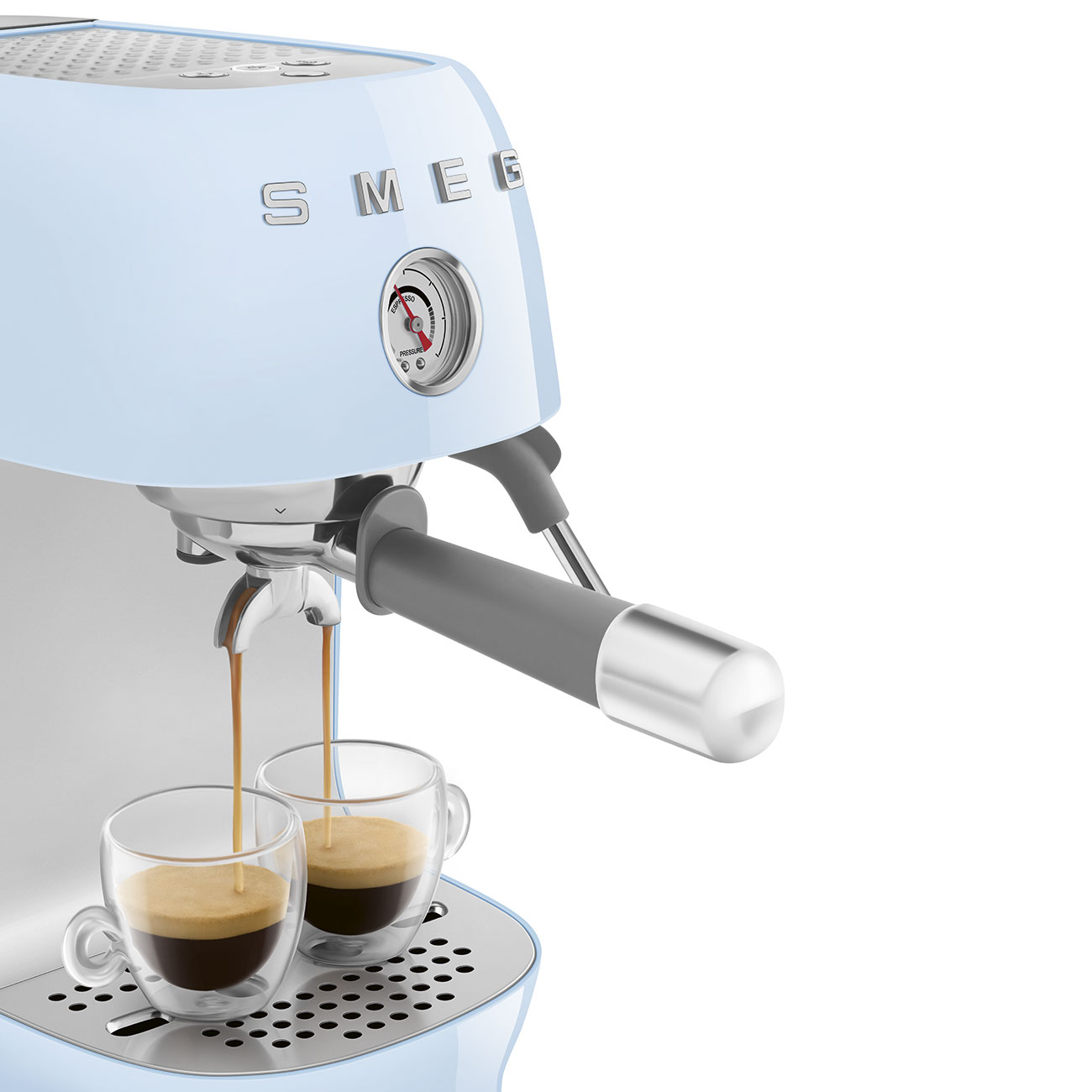 Кавоварка еспресо Smeg 50 Style, 36,4x20,5x29,5 см, блакитний