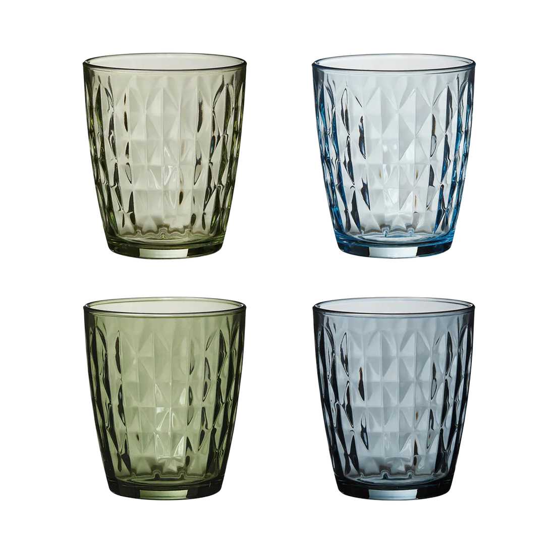 product image - Набір склянок для води Aida MOSAIC, об'єм 0,34 л, синьо-зелений, 4 шт