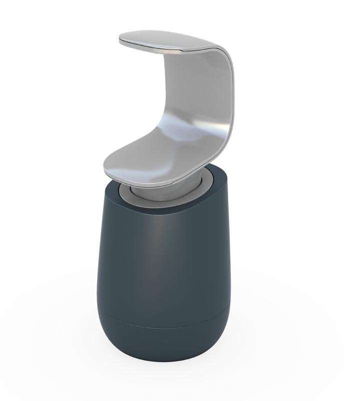 product image - Диспенсер для жидкого мыла Joseph Joseph C-PUMP, 8,5х8,5х19 см, объем 0,3 л, серый с синим