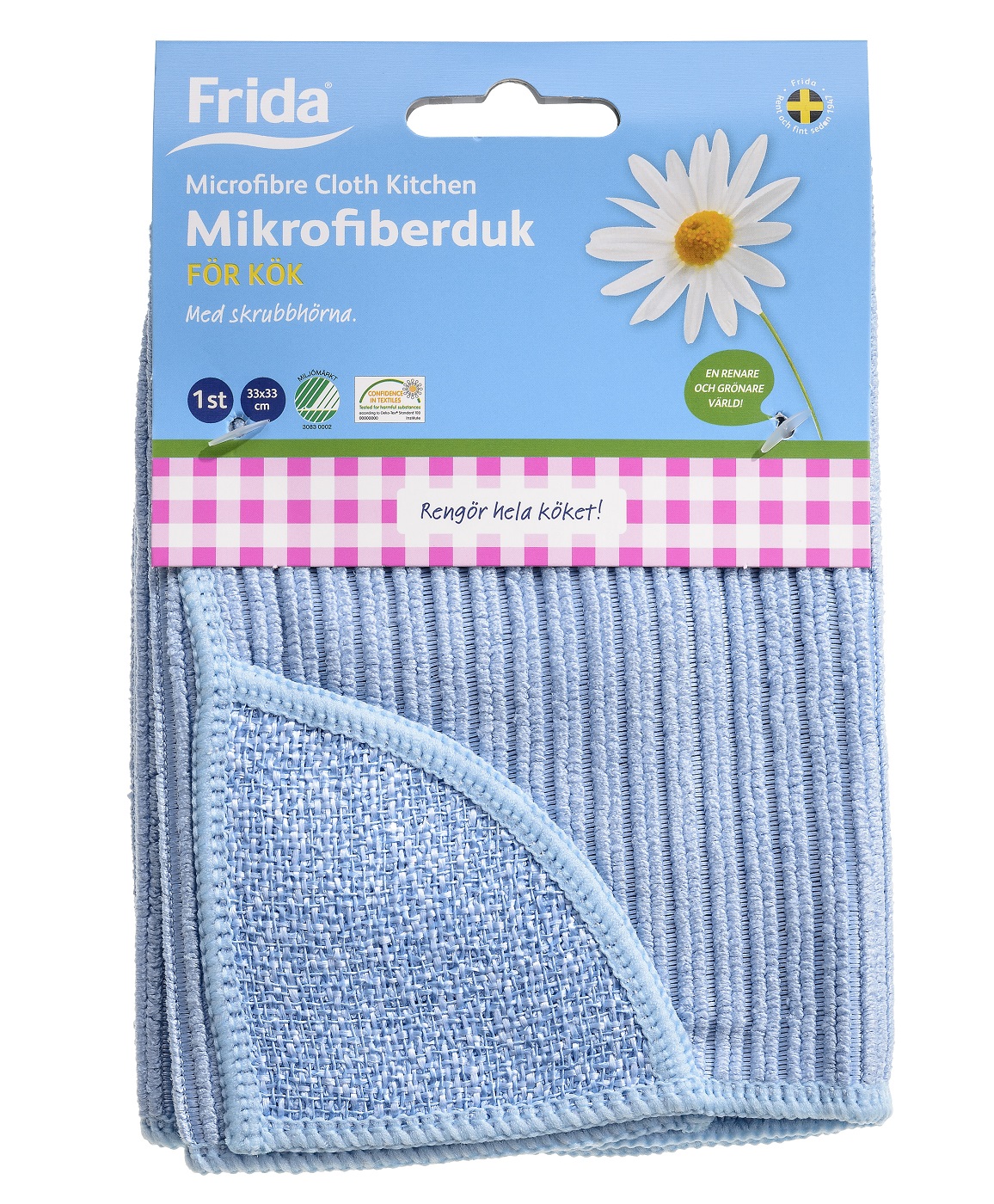 product image - Салфетка-скрабер кухонная из микрофибры Frida, голубой