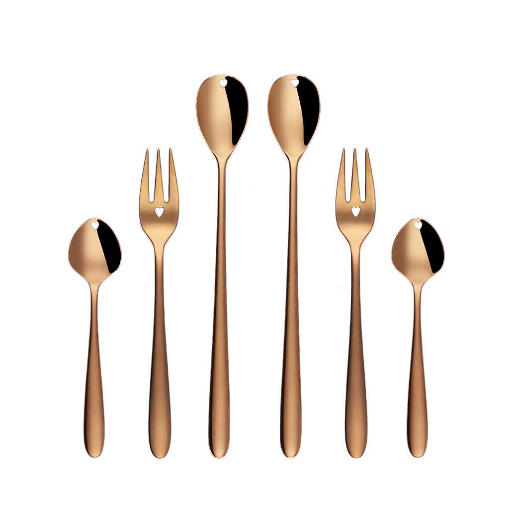 product image - Набор приборов для десерта Sola Switzerland S-LINE, 6 предметов, розовое золото