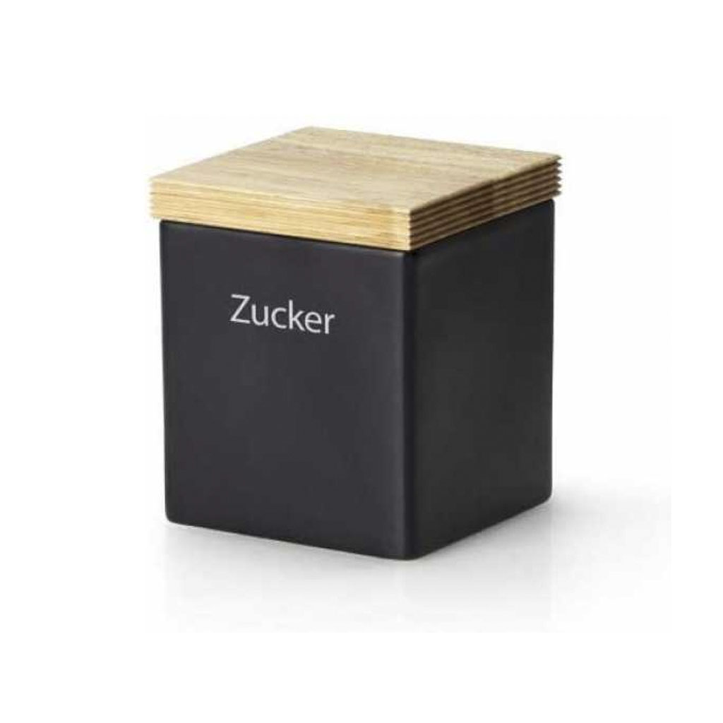 product image - Емкость для хранения Continenta Storage box ceramic, 12, 5 х 10 х 10 см, черный