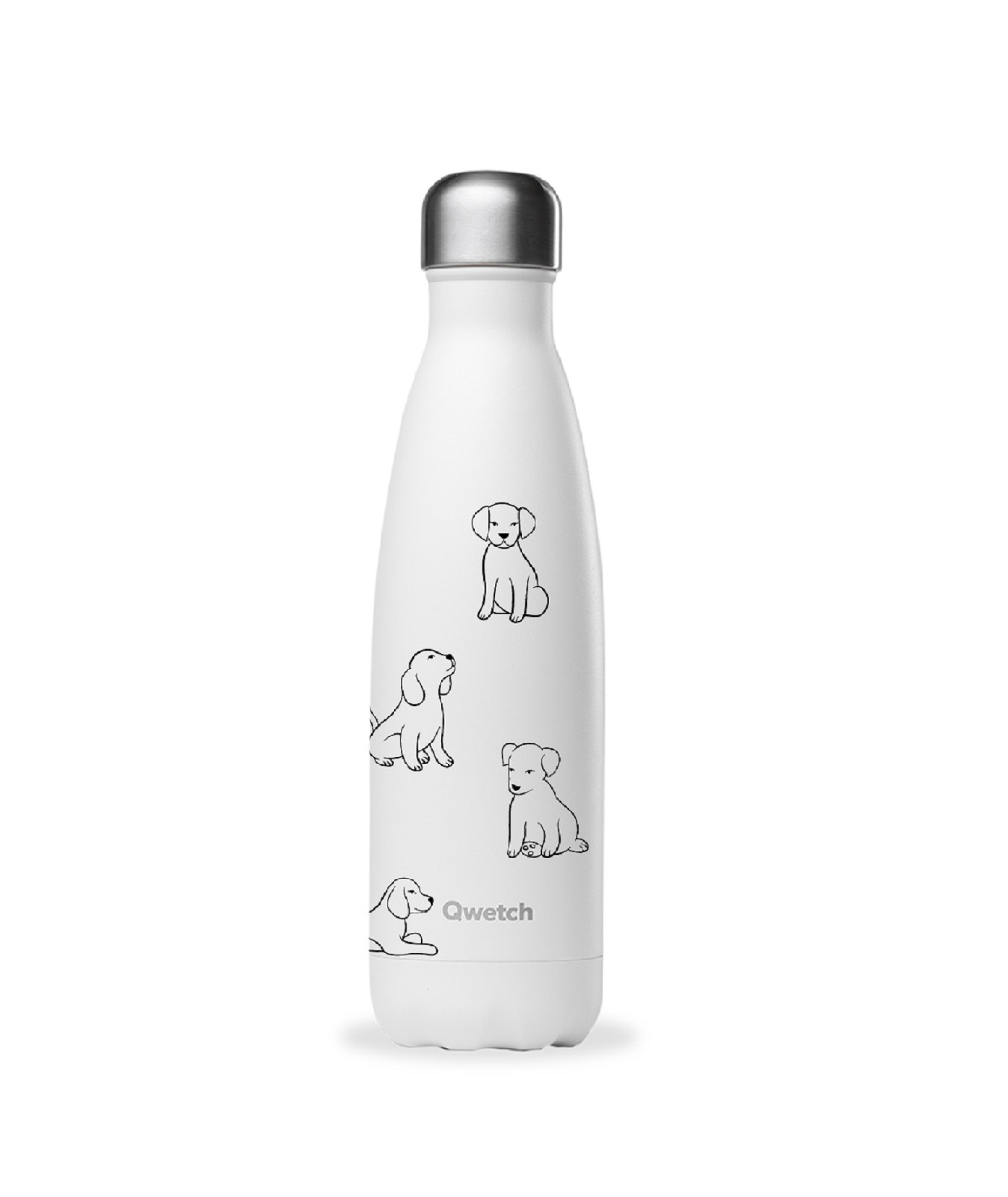 product image - Термопляшка Qwetch PRETTY CATS & DOGS, об'єм 0,5 л, білий