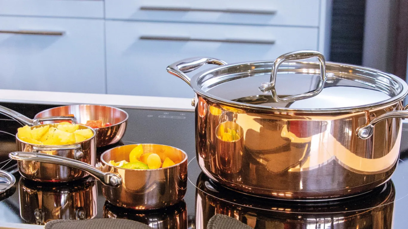 Каструля з кришкою Spring Culinox, об'єм 4,7 л, діаметр 24 см, мідний