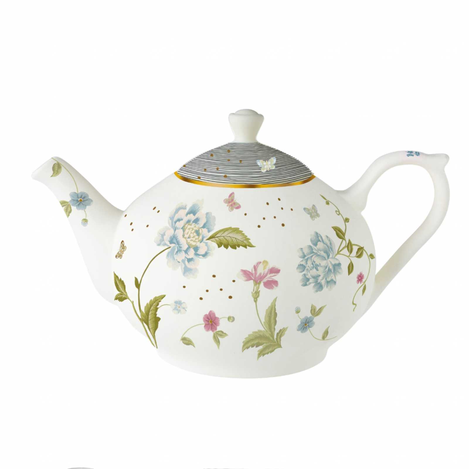 product image - Чайник заварочный Laura Ashley HERITAGE, объем 1,6 л, белый с цветами и бабочками