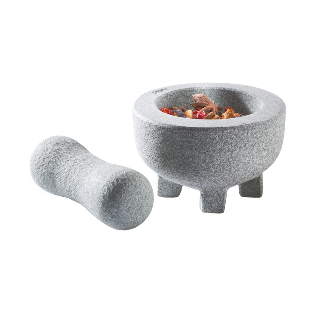 product image - Ступка с пестиком гранитная GEFU, серый, 2 предмета