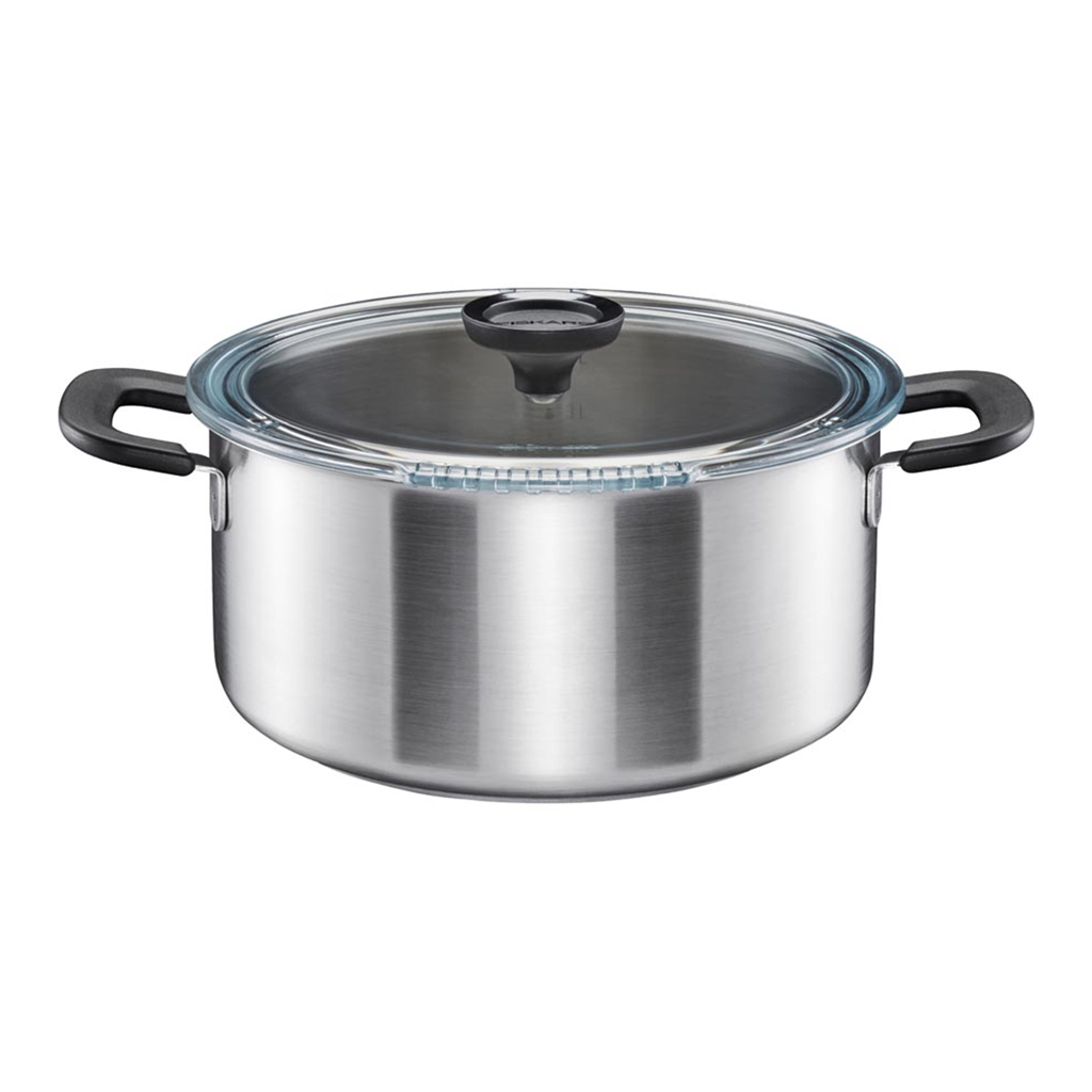 product image - Каструля з кришкою Fiskars FORM, об'єм 5 л, діаметр 26 см, сріблястий