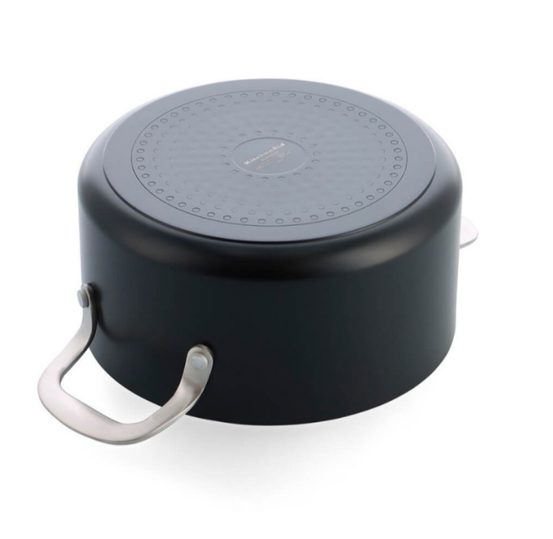 Каструля з кришкою антипригарна KitchenAid Aluminium Ceramic, об'єм 3,1 л, діаметр 20 см, чорний
