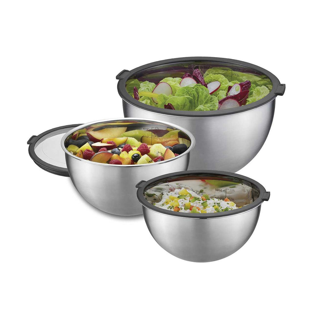 product image - Набір мисок з кришками GEFU MONDI, 3 штуки, сріблясті