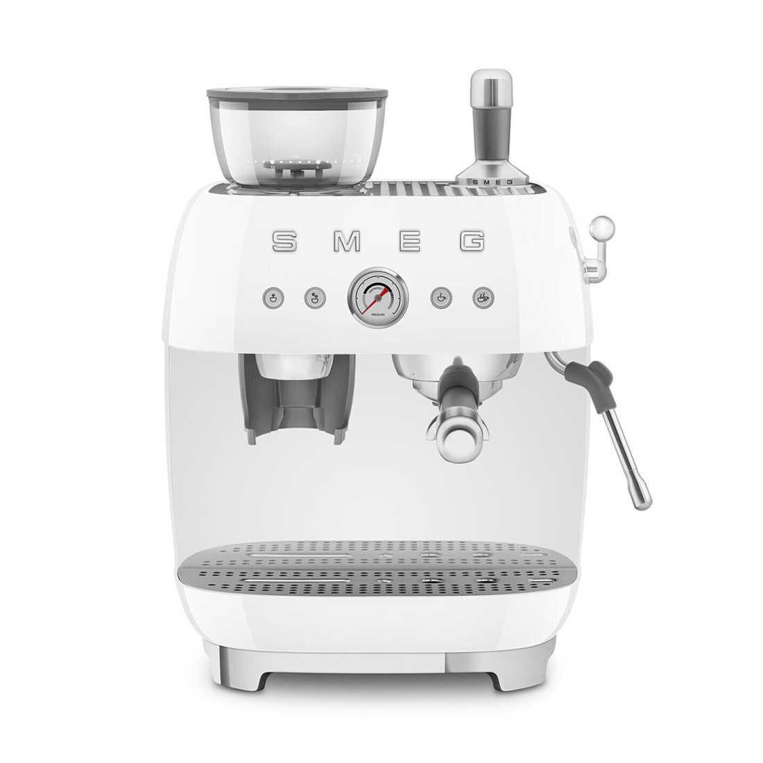 product image - Кавоварка еспресо з вбудованою кавомолкою Smeg 50 STYLE, біла