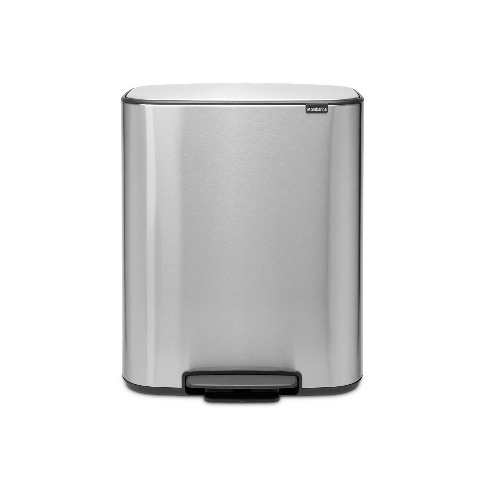 product image - Бак для мусора Brabantia BO PEDAL BIN, объем 2х30 л, серебристый матовый