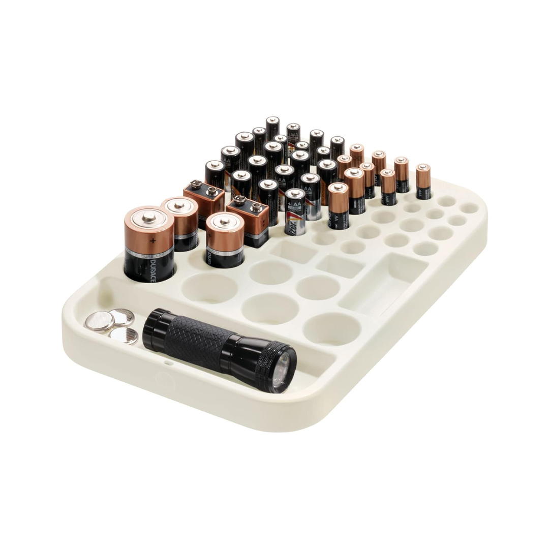 product image - Органайзер для хранения батареек InterDesign, 28,1x19,3x2,5 см, белый