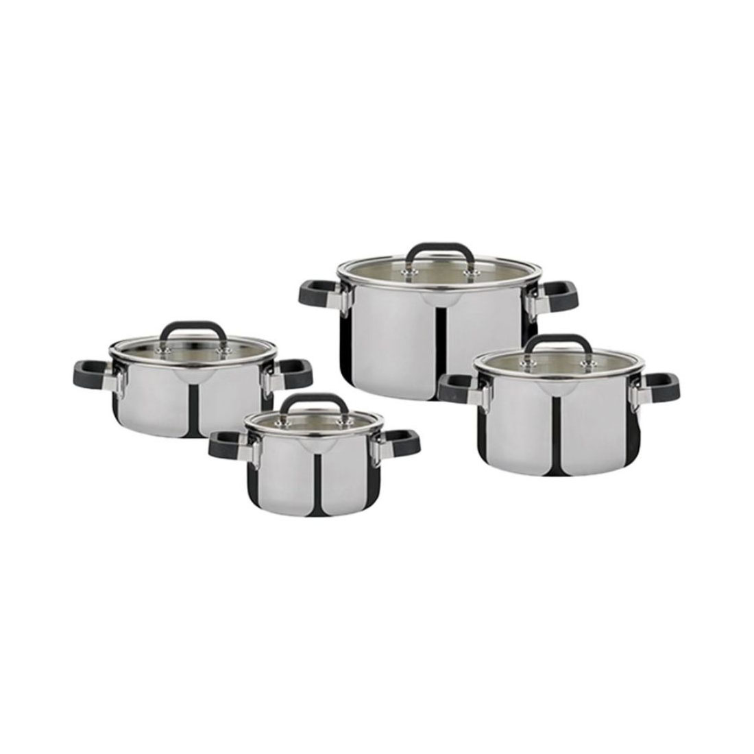 product image - Набір каструль із кришками Spring FUSION2+, сріблястий, 4 шт