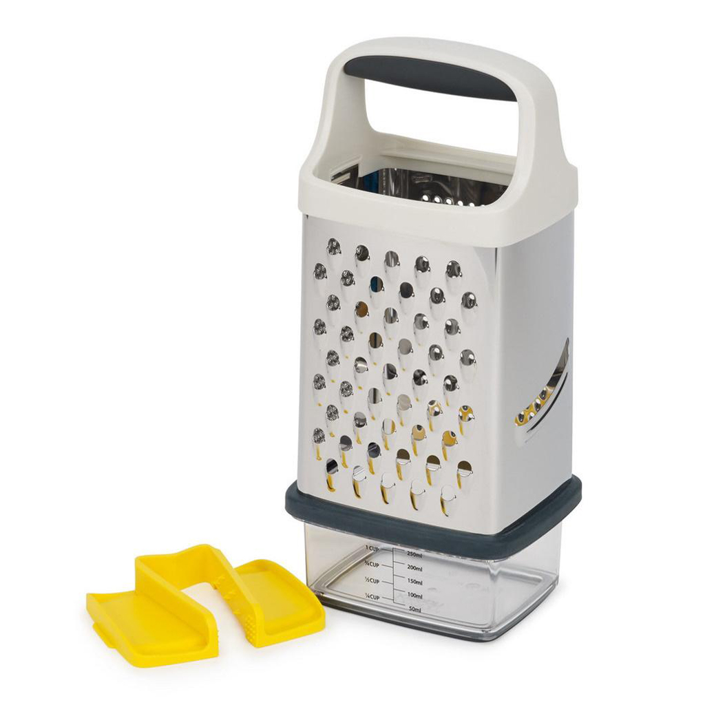 product image - Терка с контейнером Joseph Joseph MULTI-GRIP, 26x9,9x12,2 см, серебристый