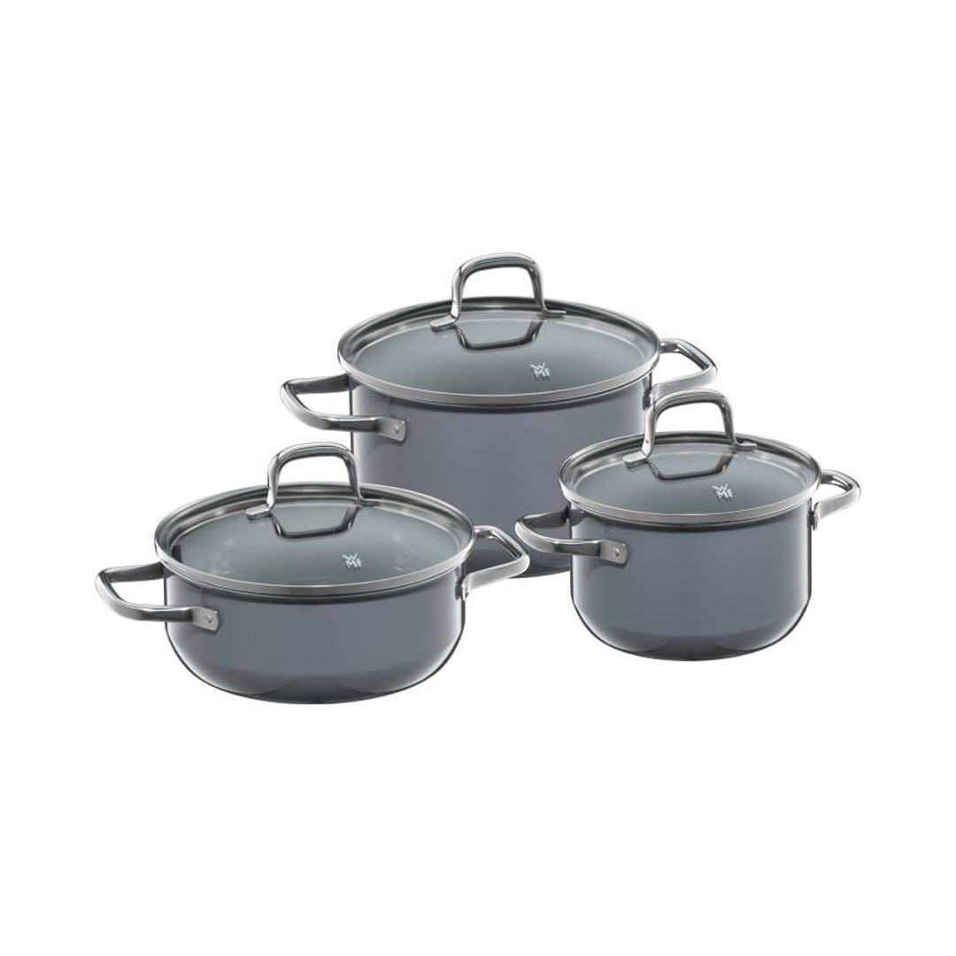 product image - Набор кастрюль с крышками WMF FUSIONTEC ESSENTIAL, серый, 3 шт