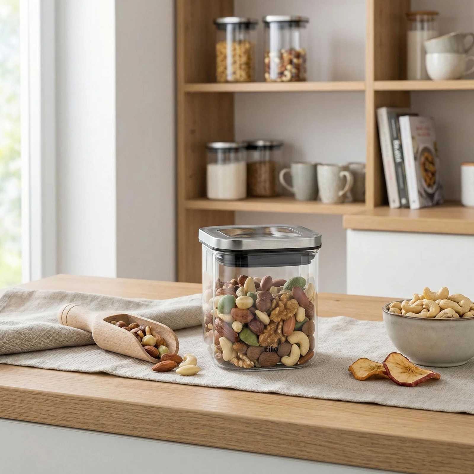 Емкость для хранения сыпучих продуктов Cilio Cubo, объем 0,65 л, прозрачный
